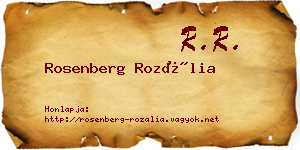 Rosenberg Rozália névjegykártya